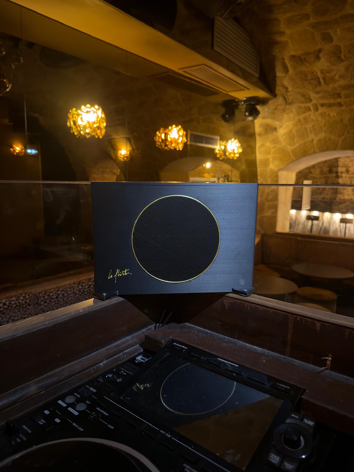 Le Flirt — custom DJ monitors in a Paris nightclub